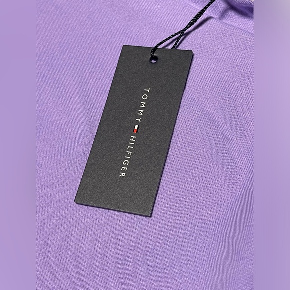 TOMMY HILFIGER COTTON T-SHIRT V-NECK WOMEN SHORT SLEEVES PURPLE COLOR SIZE 3X - Picture 5 of 7